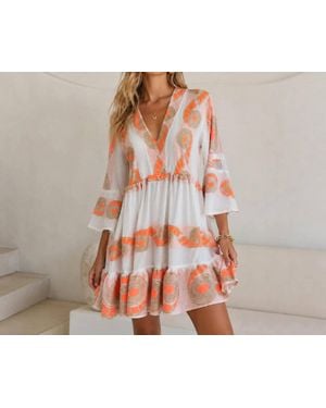 Mystery Resort Coral Mirage Mini Dress - Orange