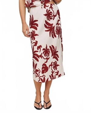 Bella Dahl Bias Side Slit Skirt - Red