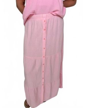 Bobi Tiered Maxi Skirt - Pink