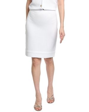 St. John Knit Pencil Skirt - White
