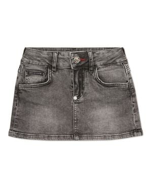 Philipp Plein Denim Mini Skirt - Gray