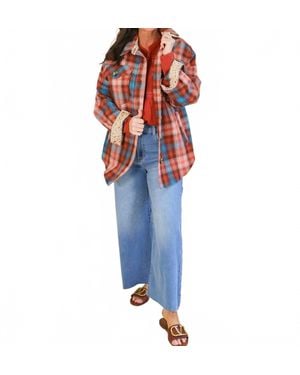 Ivy Jane Plaid Shacket - Blue