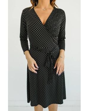 Leota Classic Dot Wrap Dress - Black