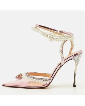 Mach & Mach Diamond Of Elizabeth Imitation Pearl Size 38 Patent Leather And Pvc Pumps - Natural
