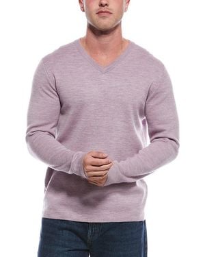 Magaschoni Wool-Blend V-Neck Sweater - Purple