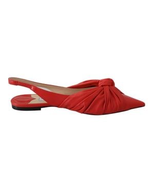 Jimmy Choo Annabell Flat Nap Chilli Leather Flat Shoes - Red
