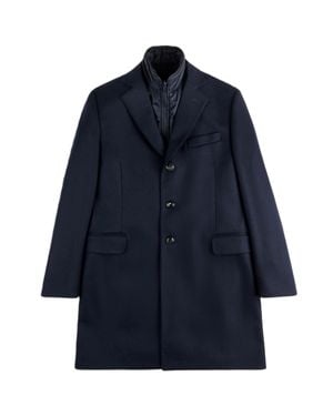 Fay Tailored Removable Quilted Vest Three-Button Coat - Blue