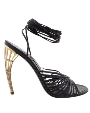 Ferragamo Ferragamo Atena Leather Strappy Sandals - Black