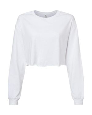 Bella Canvas Fwd Fashion Crop Long Sleeve Tee - White