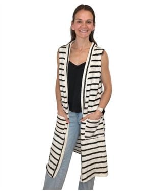 Jade By Jane Starla Sleeveless Duster Cardigan - White