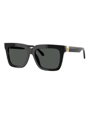Versace Sunglasses Square Full Rim, Havana Frame And Lens Ve4498Gb1/87 - Black