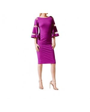 Joseph Ribkoff Knee Length Sheath Dress - Purple