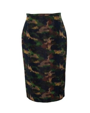 Rochas Camouflage Printed Midi Skirt - Black