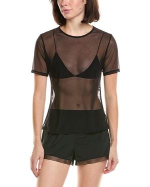 Natori Seduction Mesh T-Shirt - Black