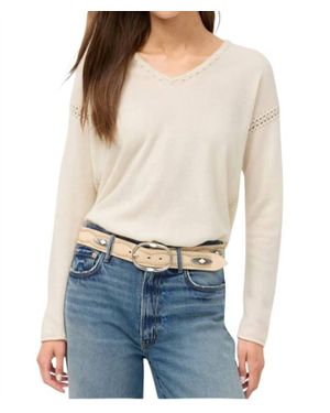 Johnny Was Collina Italian Leather Conch Belt - White