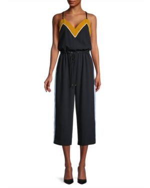 Ted Baker Darvva V-Neckline Drawstrings Cotton Sleeveless Jumpsuit - Black
