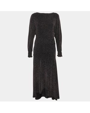 Maje Metallic Jersey Rio Midi Dress - Black