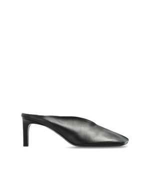 Jil Sander Leather Heeled Mules - Gray