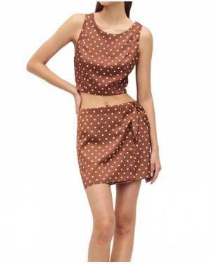 Elodie Bruno Beatrix Polka Dot Top - Brown