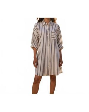 FRNCH The Viana Wide Stripe Mini Dress - Blue