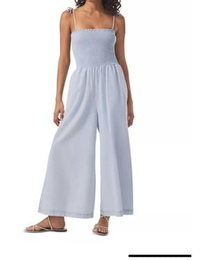 Splendid Stripe Wide Leg Jumpsuit - Blue