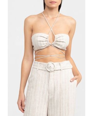 Significant Other Zola Striped Halter Top - White