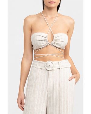 Significant Other Zola Striped Halter Top - White