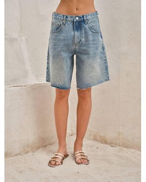 Aaron & Amber Retro Bermuda Shorts - Blue