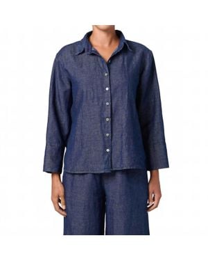 cut-loose Crop Easy Shirt - Blue