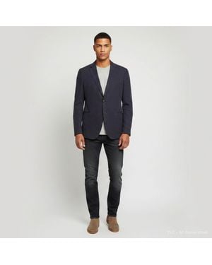 Armani Collezioni Linen Blend Blazer - Blue
