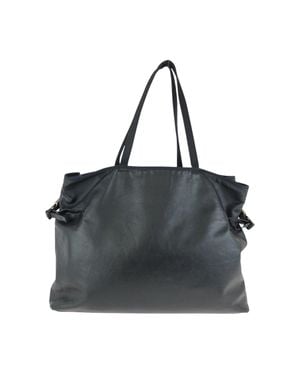 Prada Leather Nylon Tote Shoulder Bag - Black