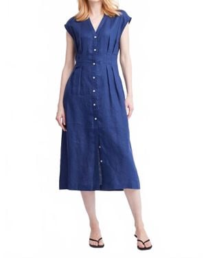 Lilbelle Charlotte Jamila Button Up Midi Dress - Blue