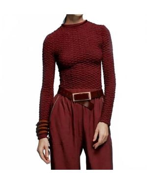 Silvia Tcherassi Jari Long Sleeve Top - Red