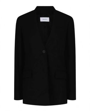 Ferragamo Single-Breasted Wool Blazer - Black