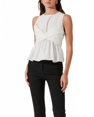 Astr Isela Twist Overlay Cotton Top - Gray