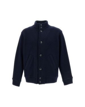 Barena Double-Blend Wool Jersey Blouson Jacket - Blue