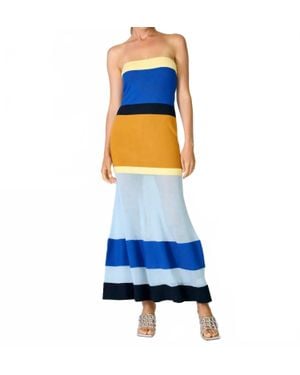 Line & Dot Iris Sweater Dress - Blue