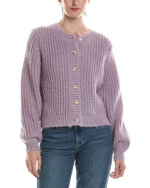 Michael Stars Lumi Crewneck Cardigan - Purple