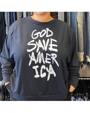 Sew In Love God Save America Pullover - Gray