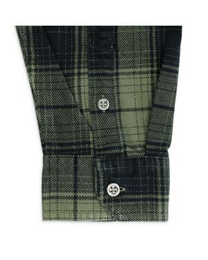Purple Brand Plaid Flannel Ls Shirt Casual Button-Down Shirts - Green