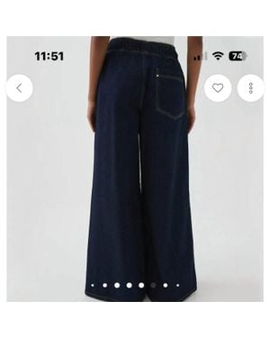 Rosa Clothing Classic Drawstring Wide Jeans - Blue