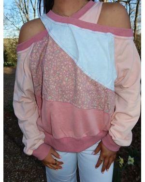 Oli & Hali Washed Fabric Mixed Cutout Shoulder Tunic - Pink