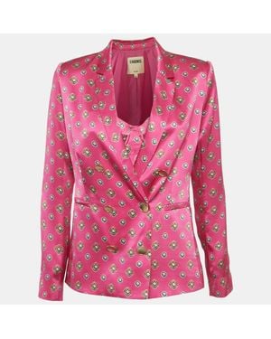 L'Agence Print Print Silk Colin Blazer Set Xs/S - Pink