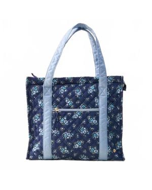 The Darling Effect Darling Effect Quilted Travel Tote Bags - Blue