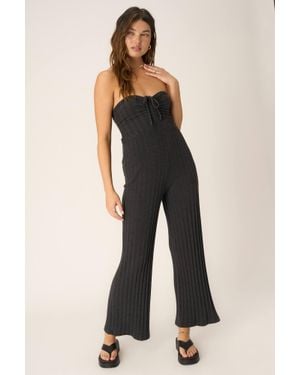 Project Social T Marseille Strapless Rib Jumpsuit - Black