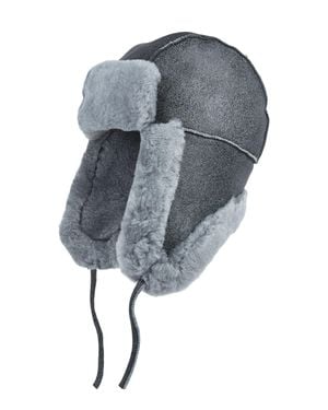 Infinity Leather Raf Aviator Suede Sheepskin B-55 Trapper Hat Winter Warm Leather Navigator Hat - Blue