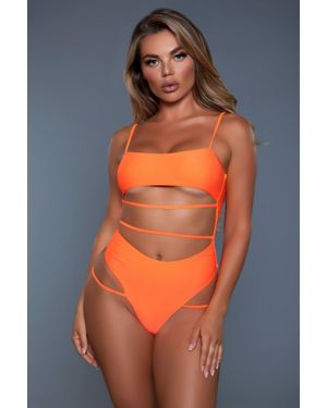 TRUEDAMES Sleek Venetia Swimsuit With Adjustable Strappy Detailing - Orange