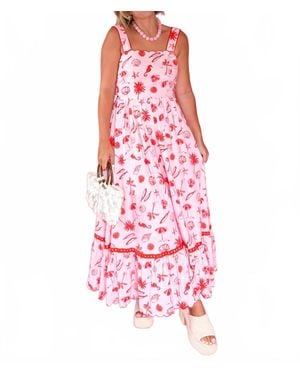 Karlie Beach Linen Maxi Dress - Pink