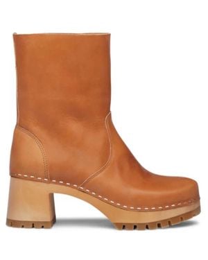 Swedish Hasbeens Plain Boot - Brown