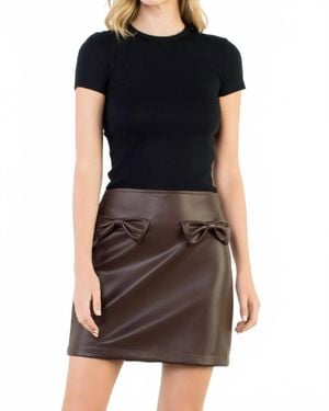 Thml Leather Bow Skirt - Black